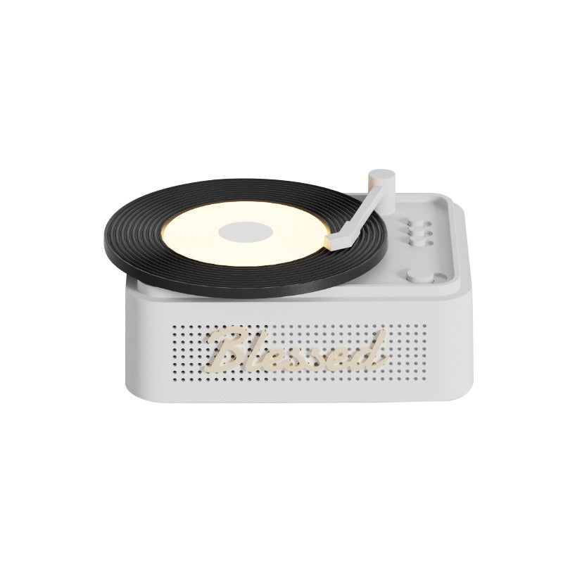 Lumière de nuit rétro de style vinyle et haut-parleur Bluetooth tout-en-un sans fil