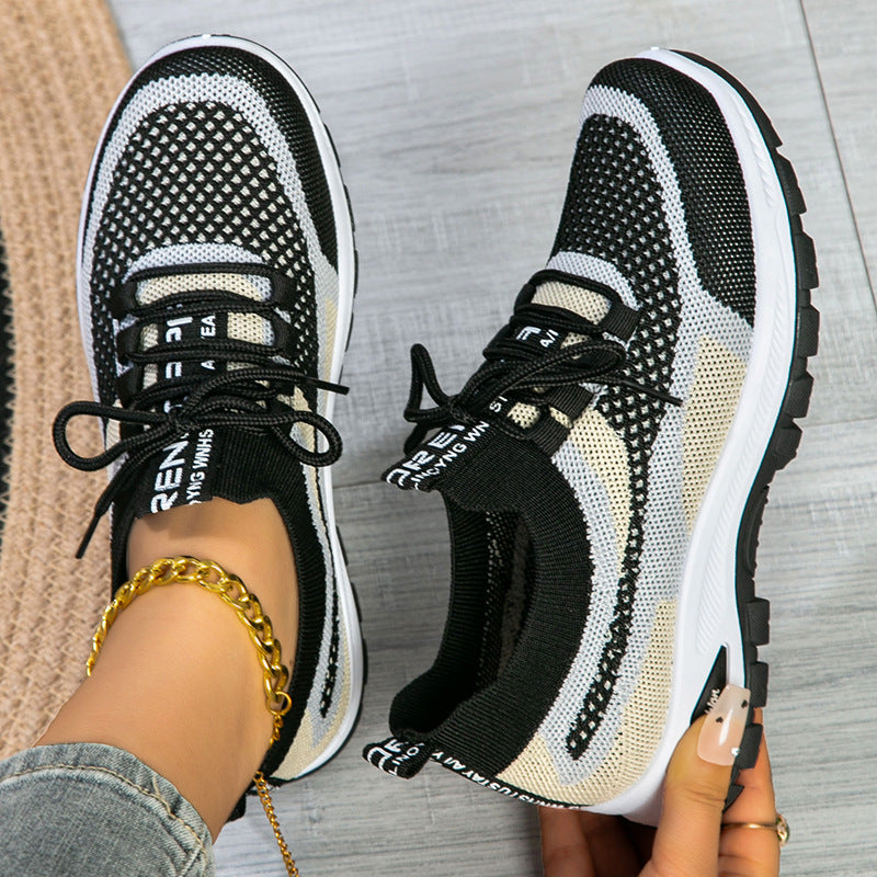 Femmes Sporty Flyknit Mesh Chaussures Low-cut léger Casual et polyvalent
