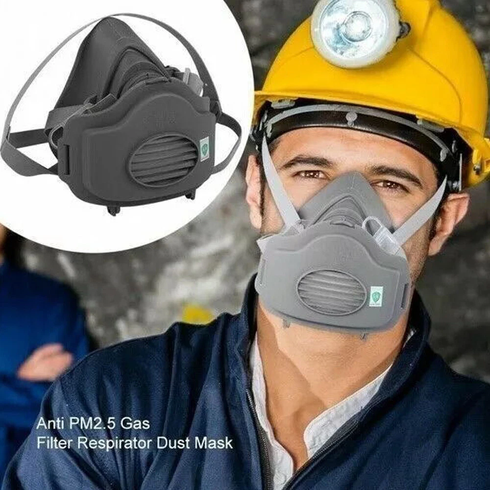Masque à gaz demi visage Couverture PRO Respirateur 3200 Masque à poussière Sécurité 10 filtres pour ponçage Woodw