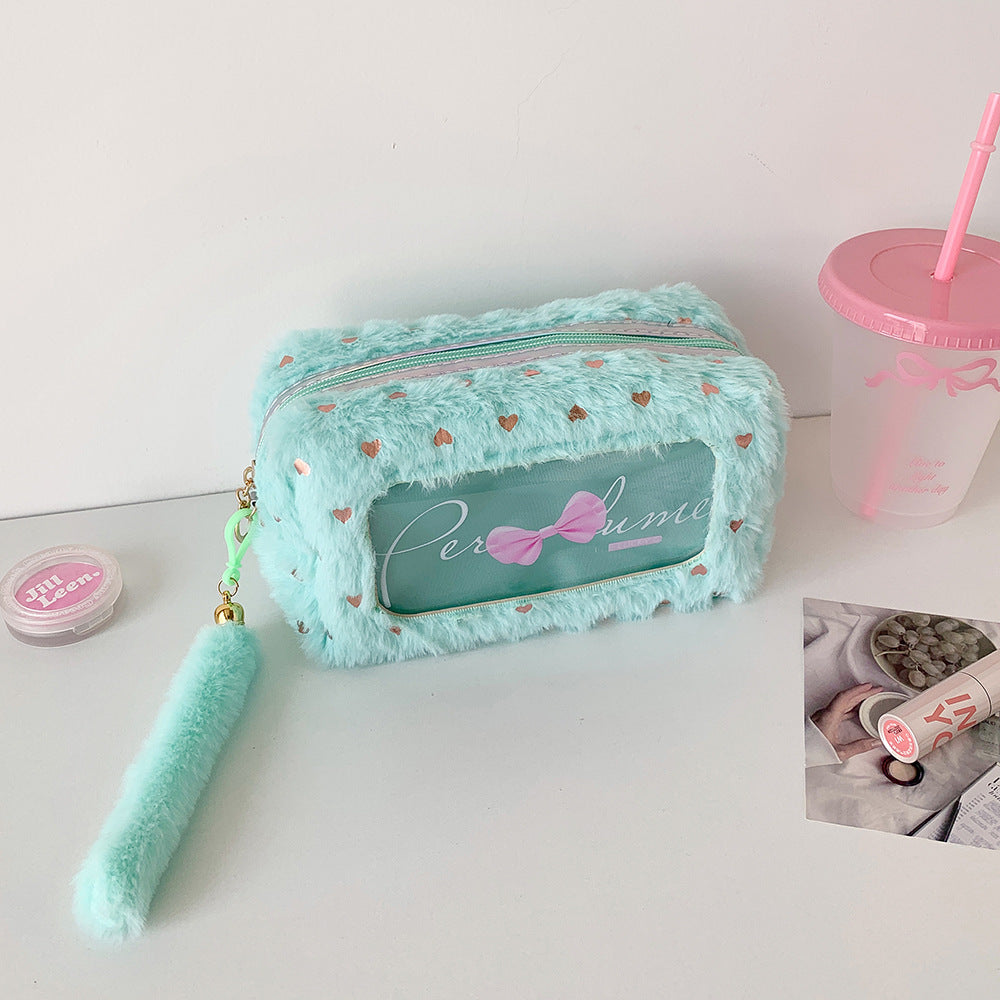 Sac de rangement en peluche à grande capacité