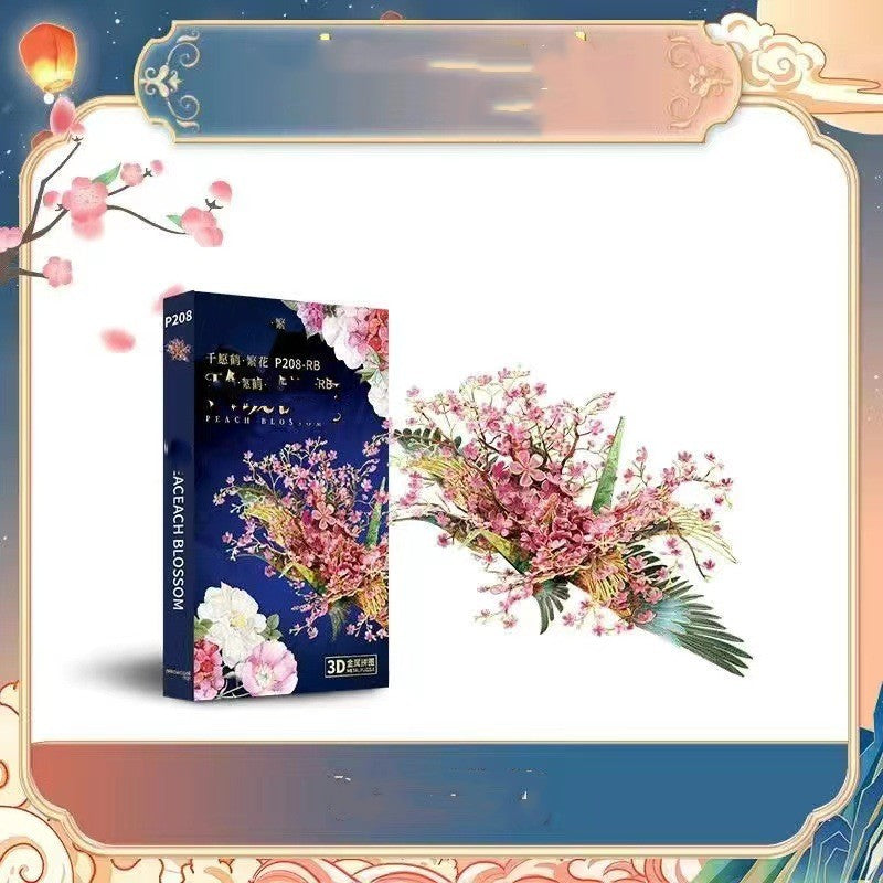 Crane de fleurs Puzzle métallique Handmade Diy Monted Toy Model