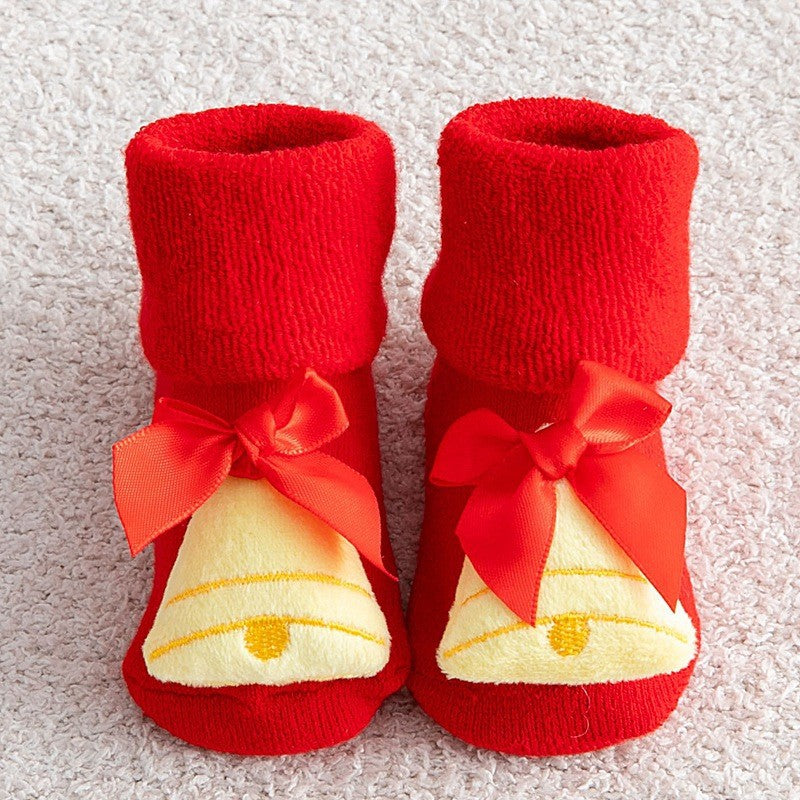Bas cadeaux antidérapants rouge de Noël