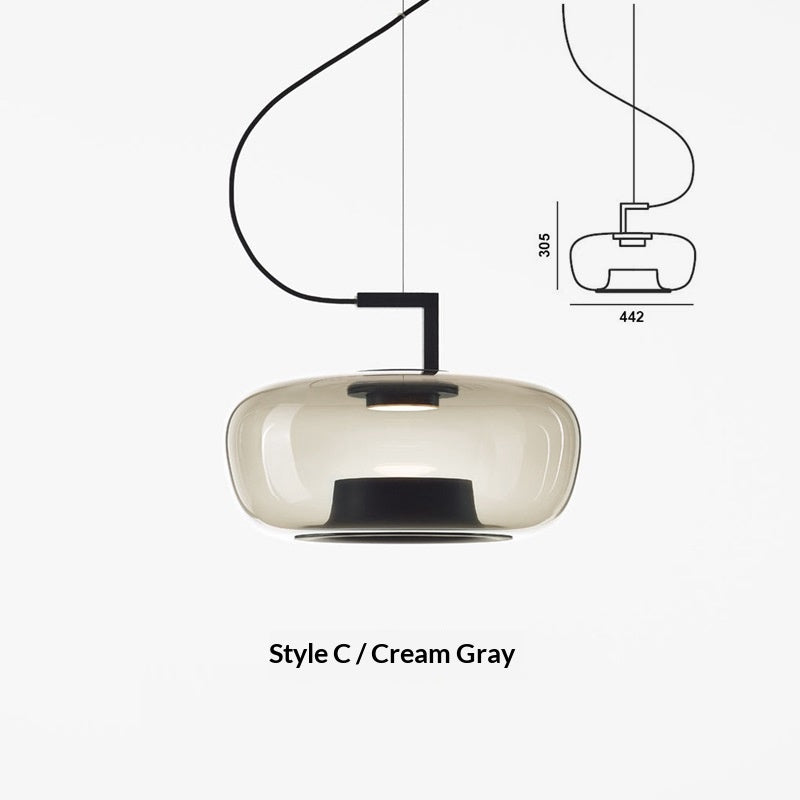 Lampe pendentif en verre de style nordique