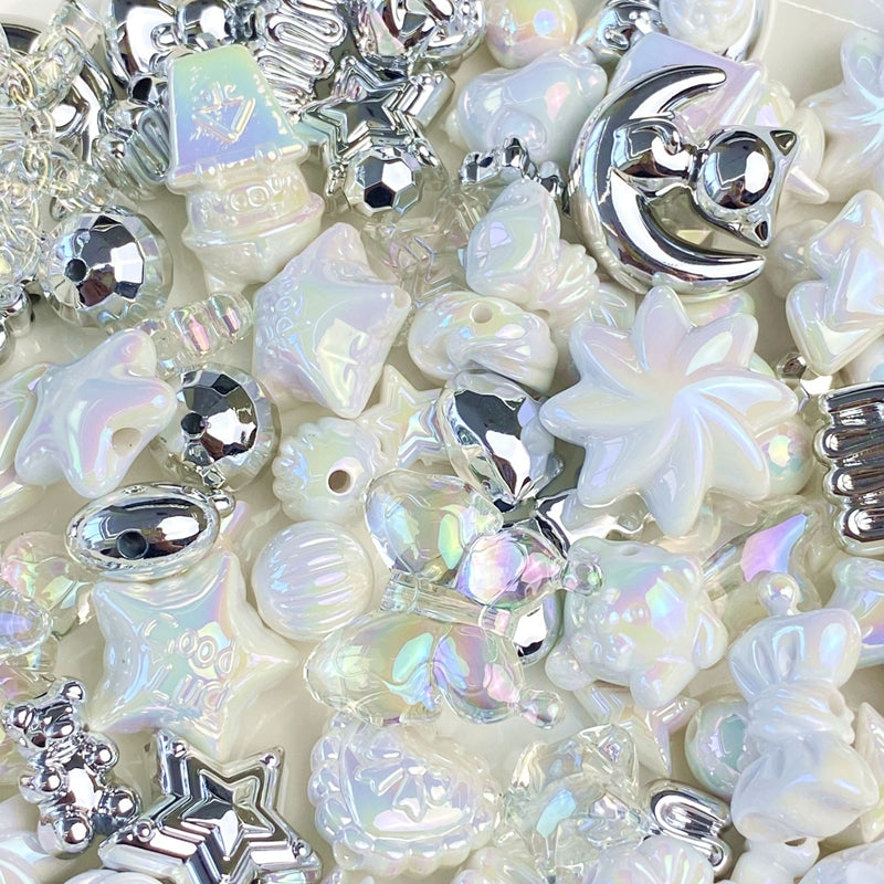 Perles acryliques plaquées UV mélangées
