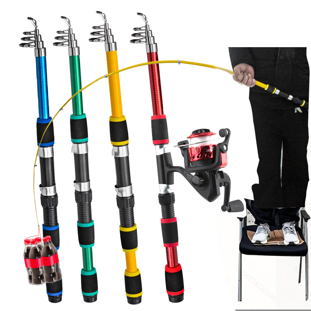 Tige télescopique de lure pour enfants Section courte en verre Acier Pack dur Snakehead Rod Lancer 18