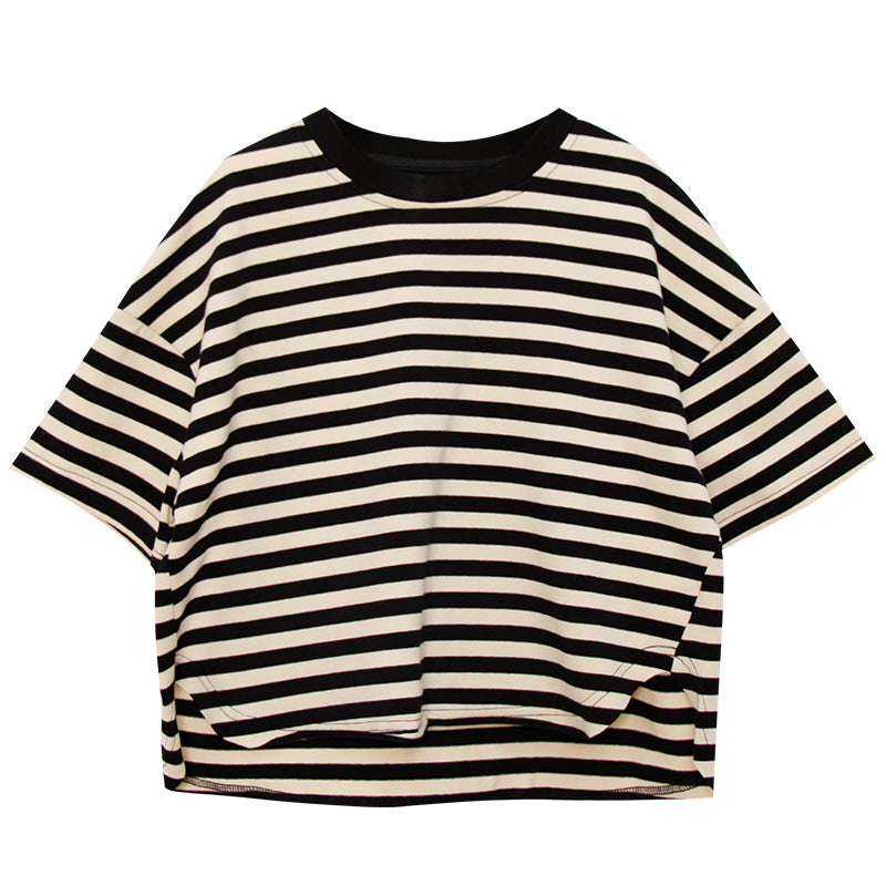 Été Enfants Coréen rayé T-shirt perdu