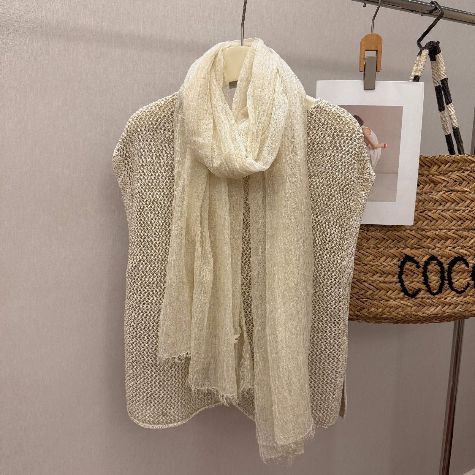 Écharpe chaude en coton plissée de style nouveau