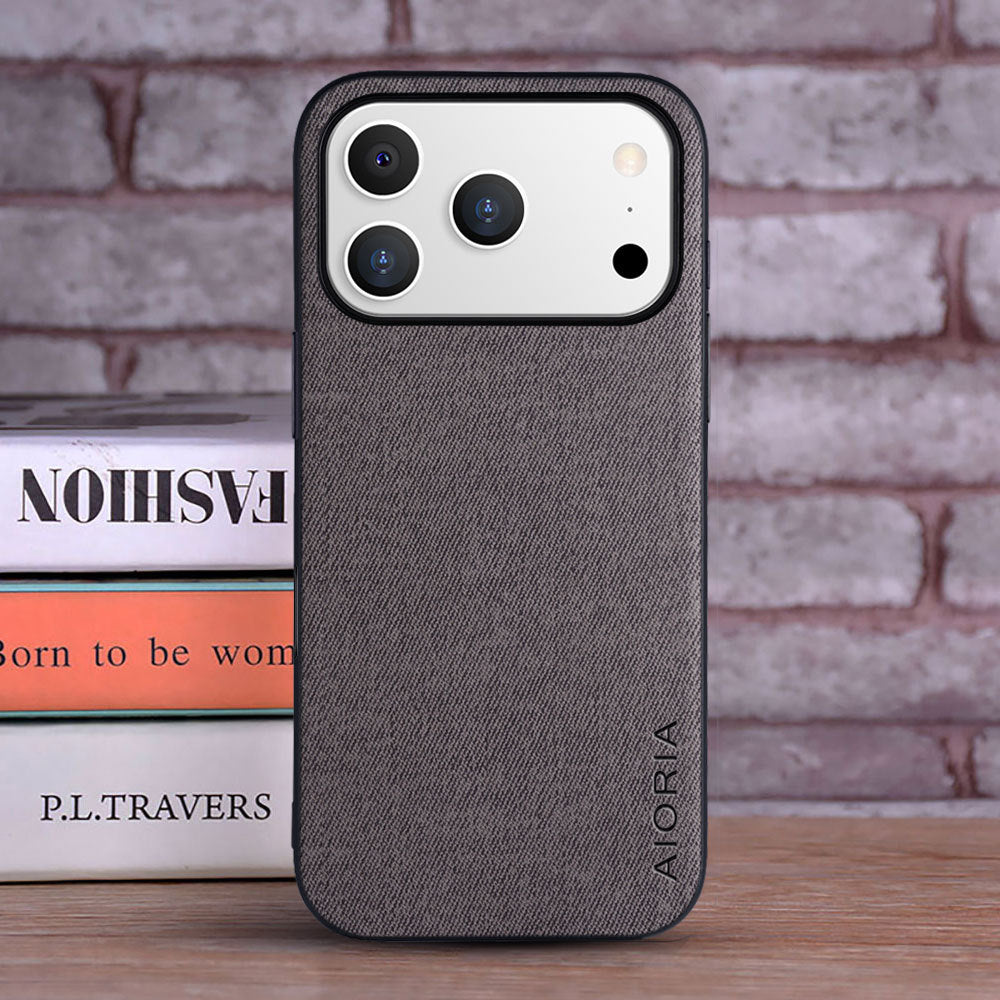 Coque de téléphone en tissu réel simple
