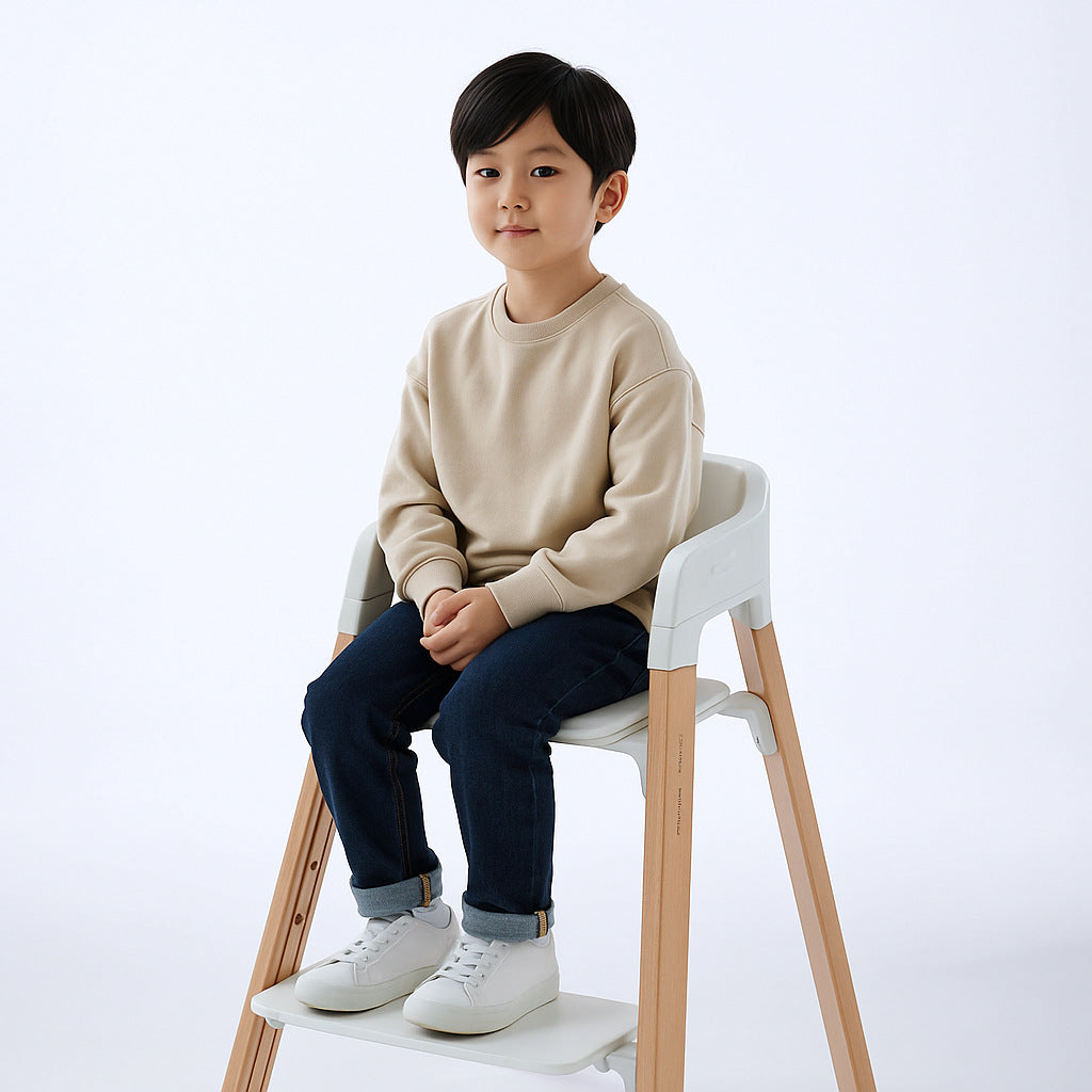 Chaise pour bébé réglable en bois massif