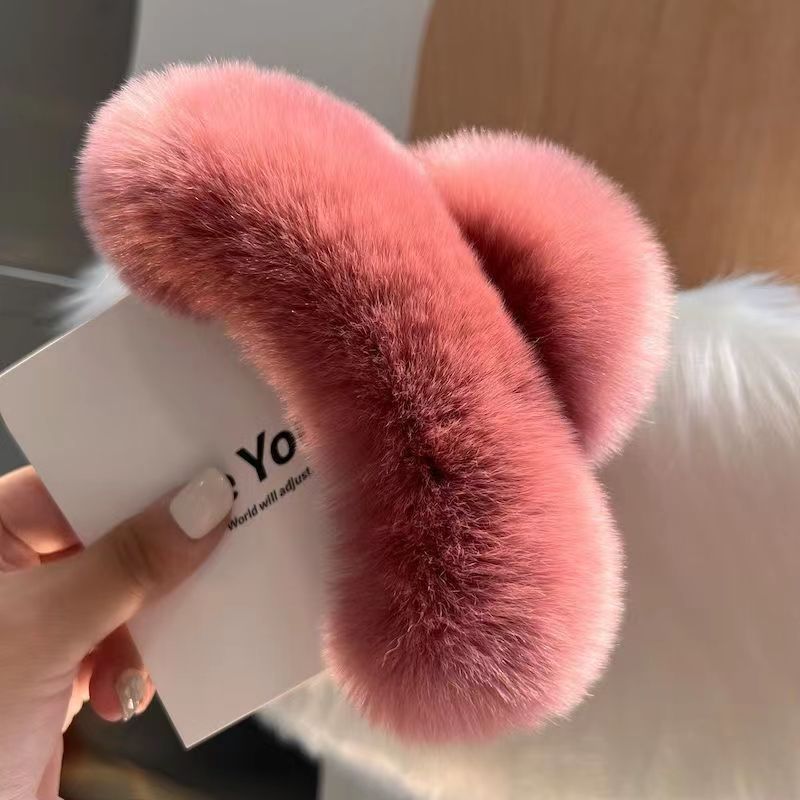 Véritable Rex lapin cheveux mignon en peluche coiffure griffe cheveux