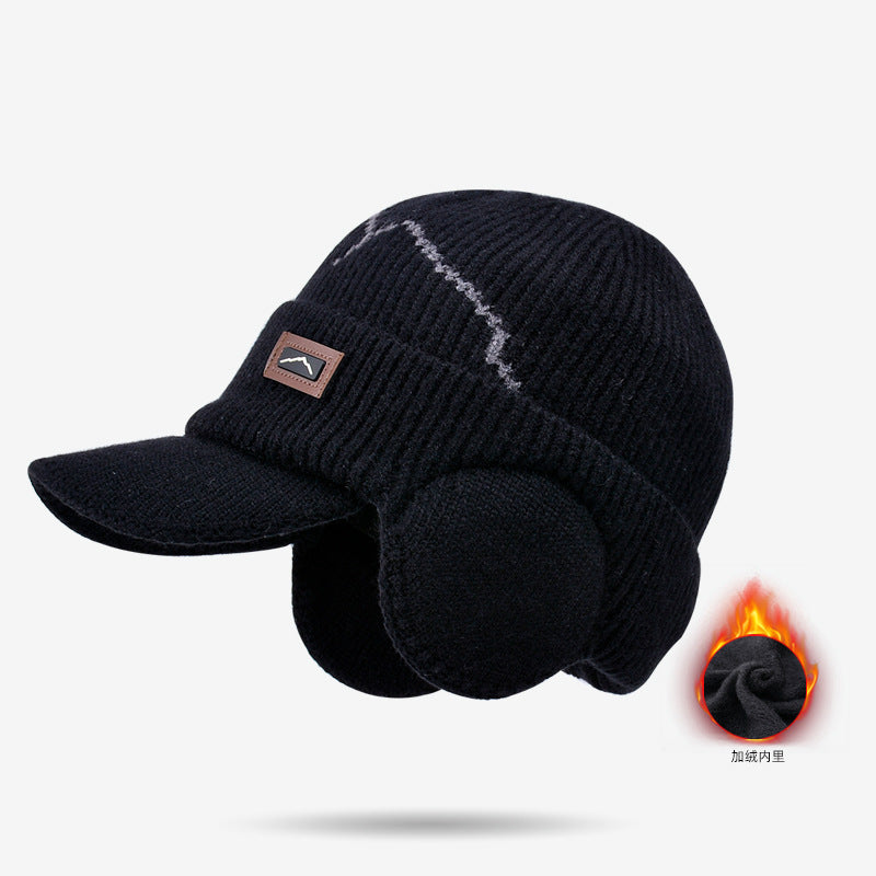 Winter Outdoors Cyclisme Earflaps Toque Plus Velvet Épaisseur Cap à pic