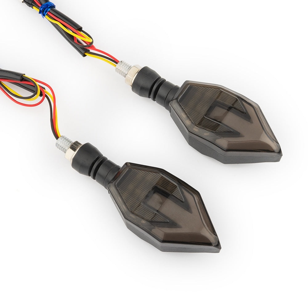 Guide de lumière en forme de flèche de moto Deux couleurs LED Turn Signal Daytime