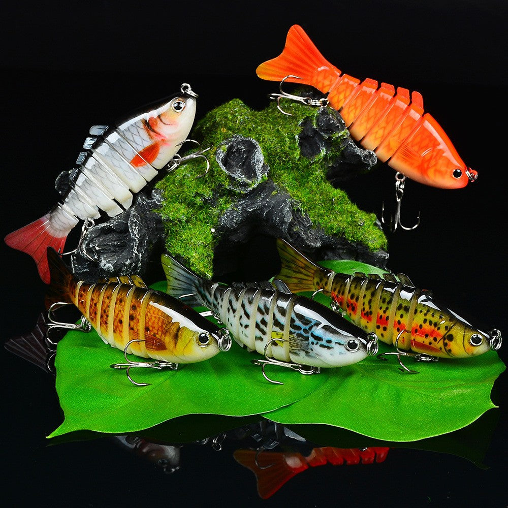 10cm Lure Baignoire de pêche en plastique Bâton dur Poisson multi-sections avec 7 segments