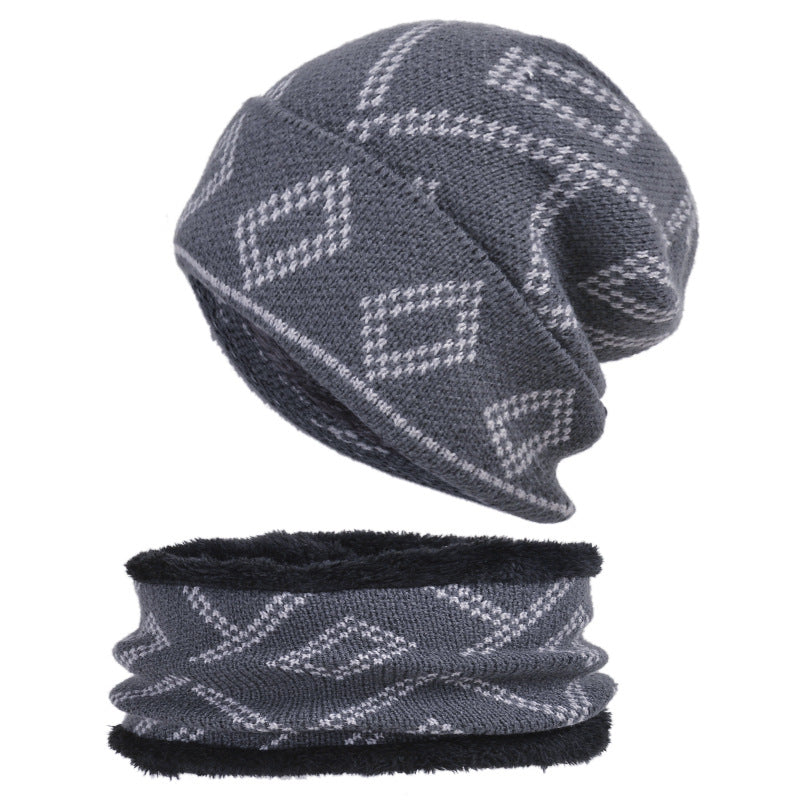 Chapeau de couverture avec motif carré épais pour garder chaud