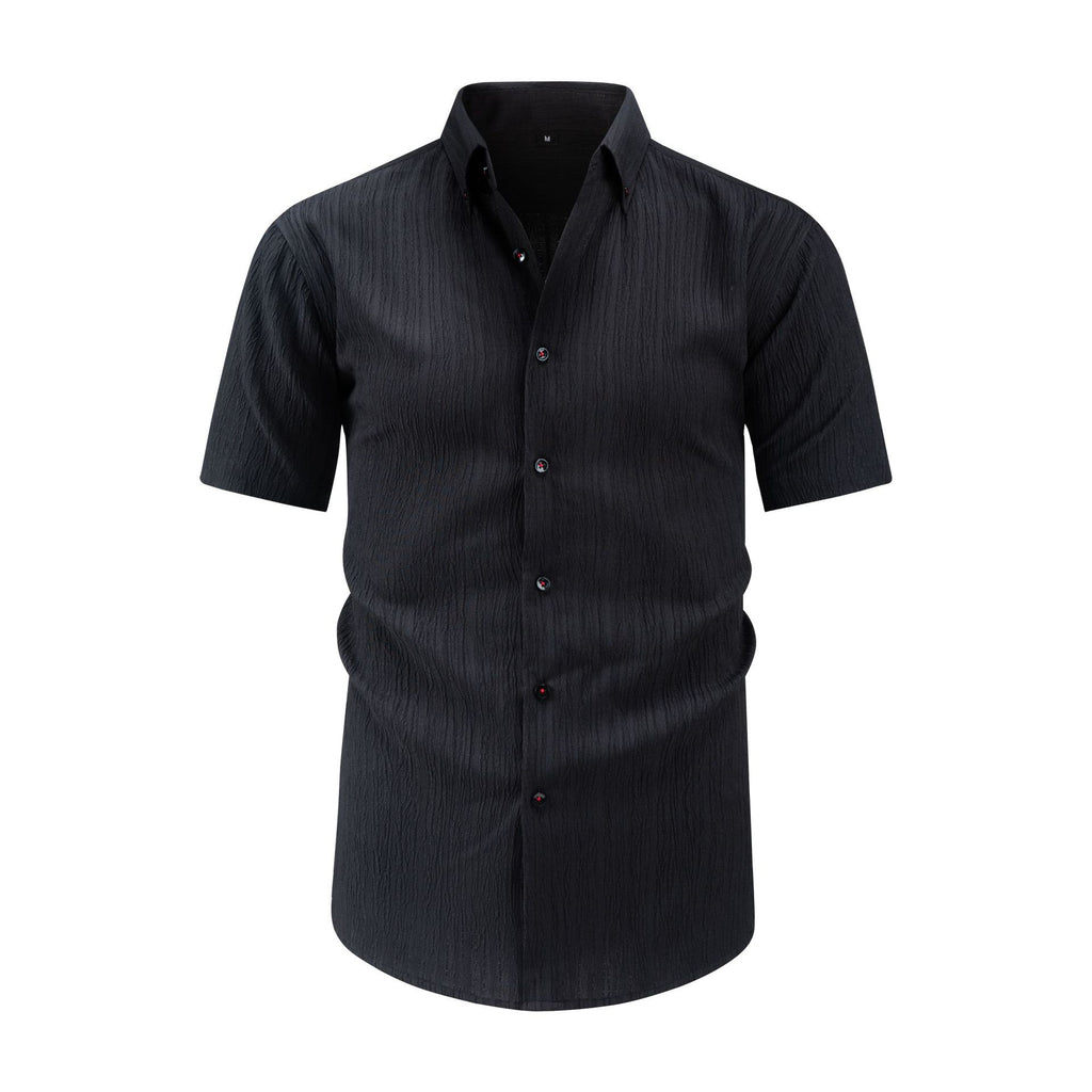 Jiachuan Été Chemise Homme à manches courtes avec Texture de vague