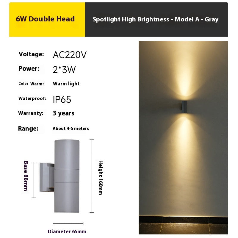 Lampe murale extérieure étanche Facade éclairage double tête