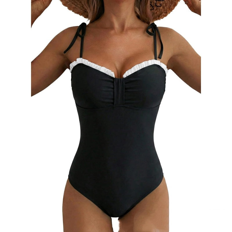Sangle de style rétro Polka-dot Maillot de bain unique