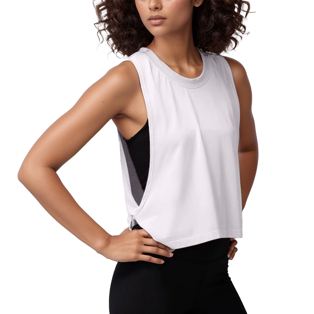 Loose Sleeveless Blouse Sports Veste d'été pour femmes Clo de course respirant léger