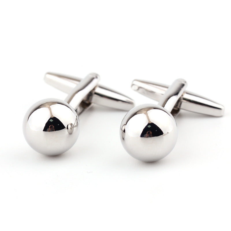 Argent acier boule forme Metal Cufflinks French Shirt Men's Cufflink