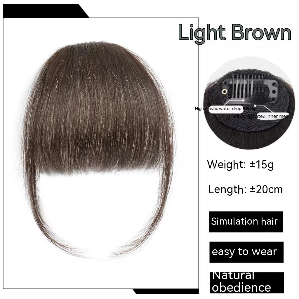 Naturel Avant-tête artificiel cheveux droit Bangs perruques ensemble sans coutures ensemble perruque invisible