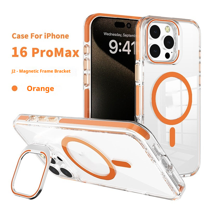 Cas de téléphone magnétique transparent avec boîtier de protection de film de lentille