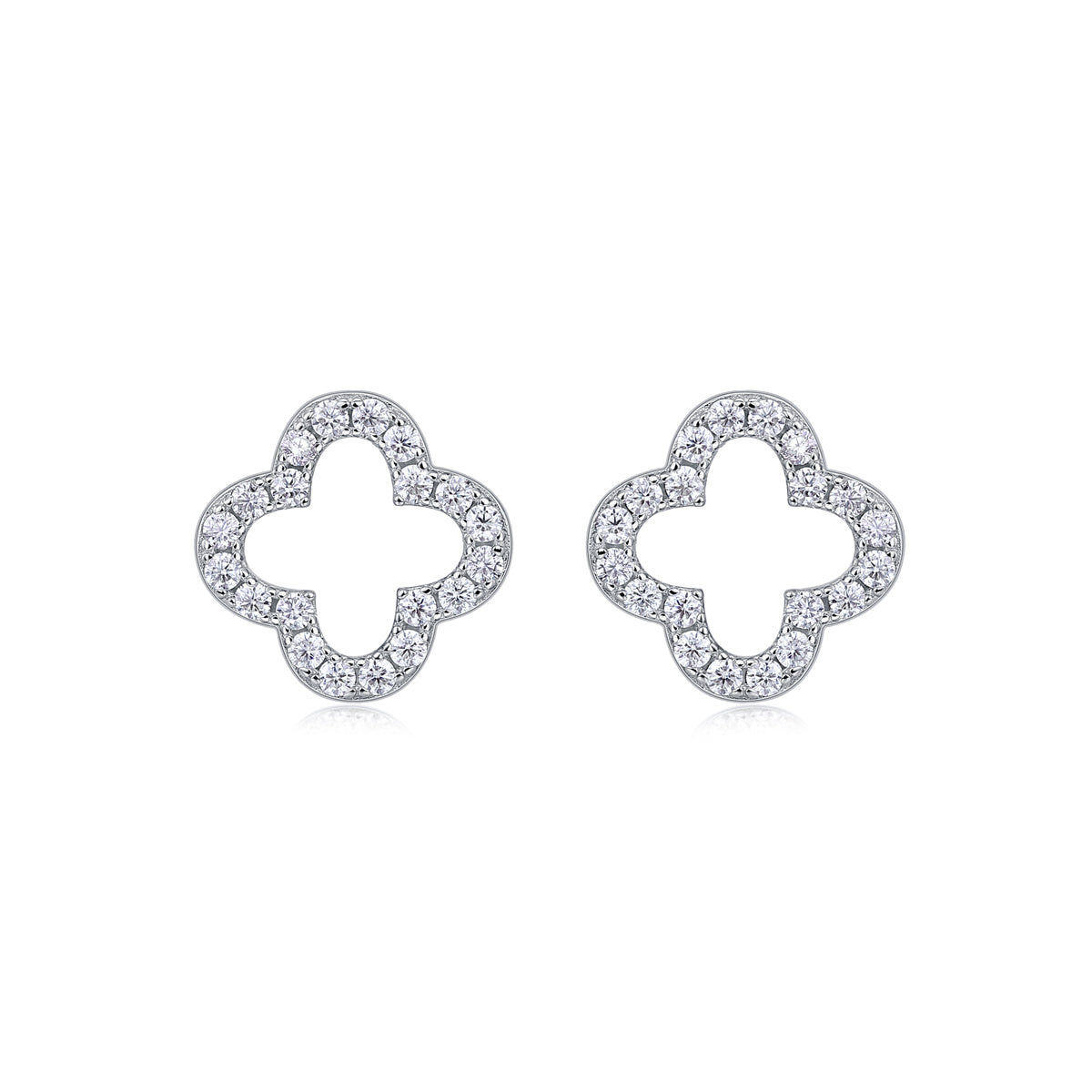S925 Boucles d'oreilles en argent sterling à trèfle ouvert