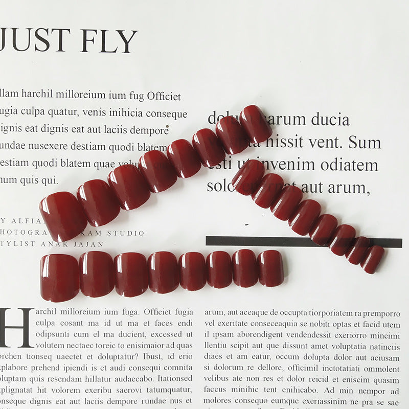 Améliorer votre apparence.24 Stickers Faux Nail Rouge carré Court En Couleur Rouge Rose