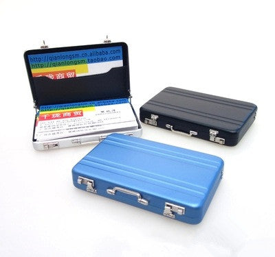 Mot de passe créatif safe forme aluminium carte de visite porte mini valise carte de visite hol