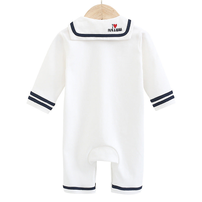 J'aime maman et papa bébé nouveau-né printemps et automne style marine Bow Tie Romper
