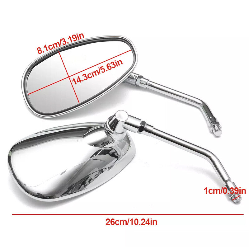 Paire 10mm Motorcycle Rearview Motorbike Motor Bike Rear View Side Wing Miroirs