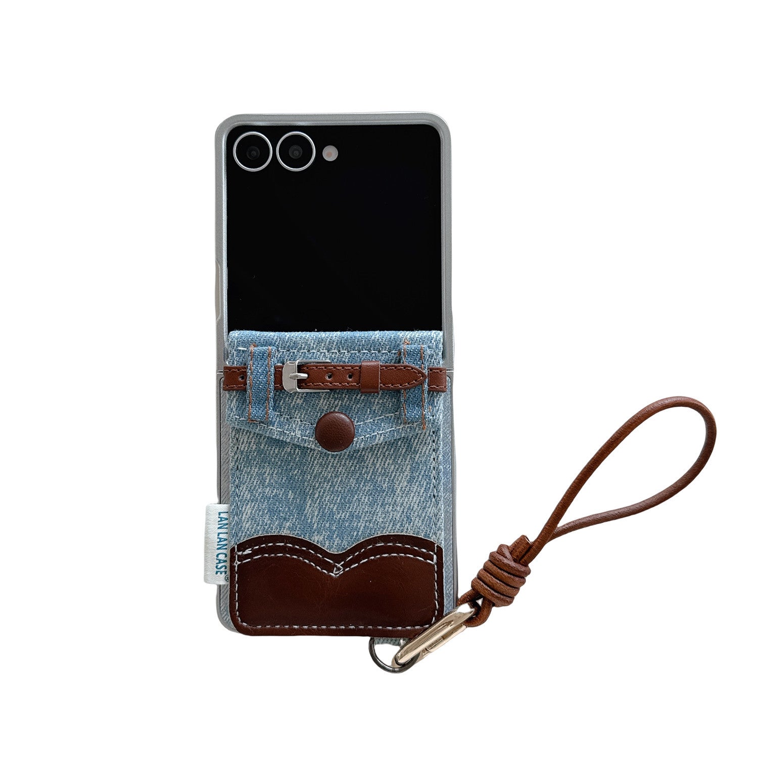 Leather Denim Card Holder Compatible pliable Phone Case