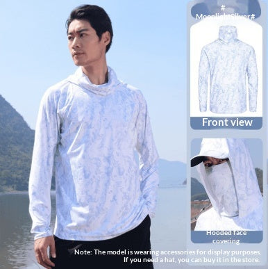 Homme S Summer Sun Veste de protection avec revêtement du visage Style léger