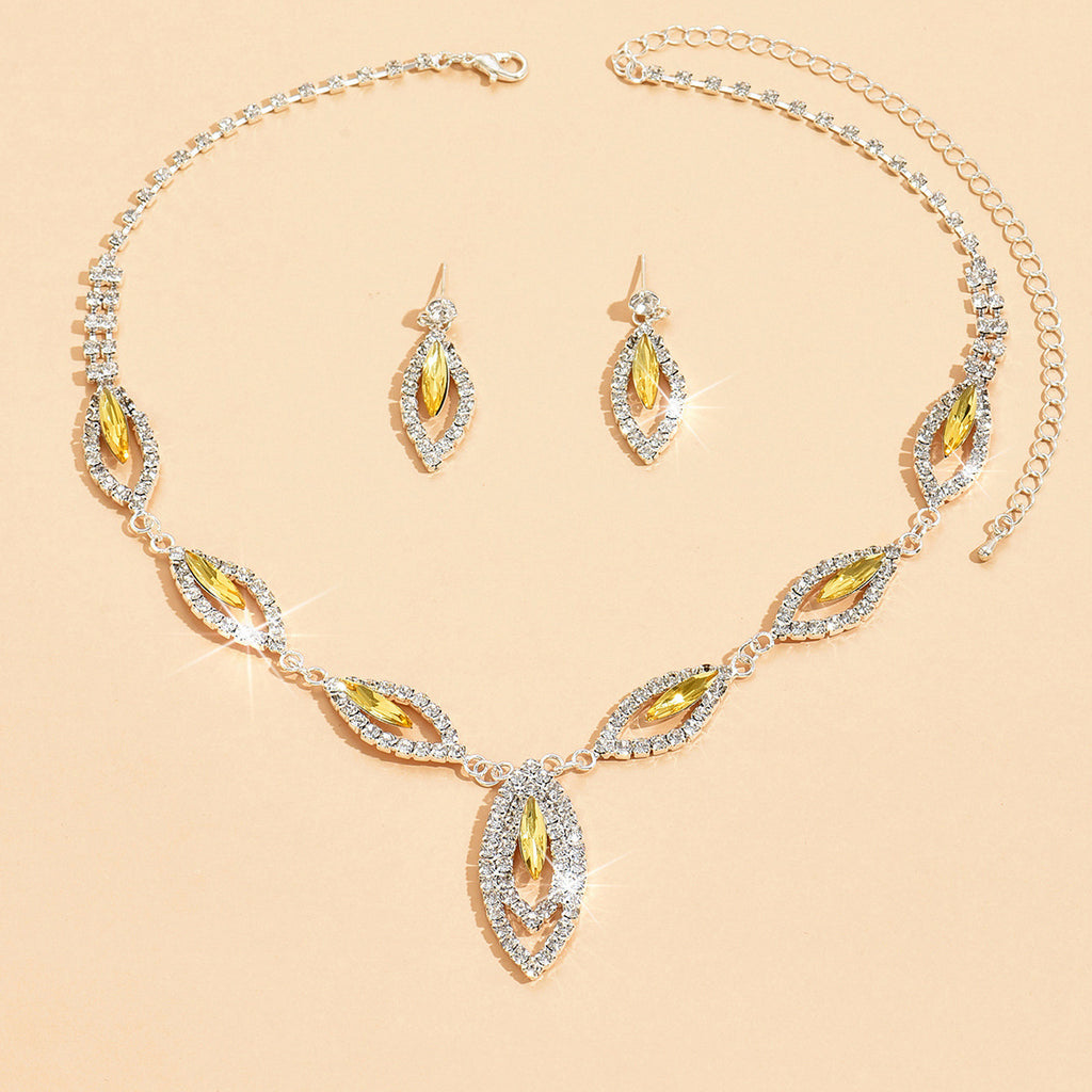 Hollow-Out Waterdrop Necklace and Earrings Set