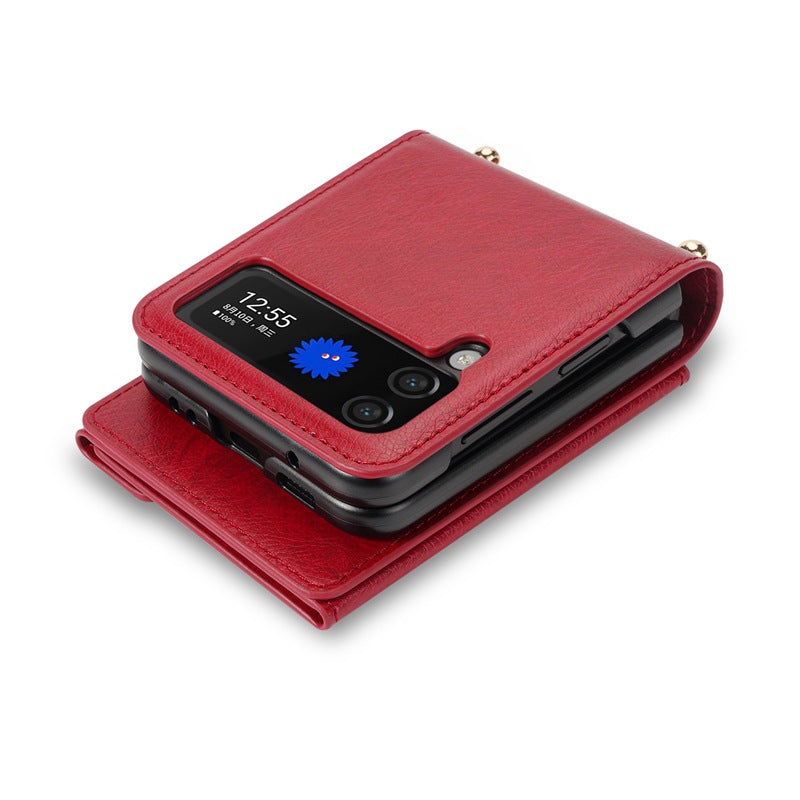 Porte carte zippée latérale Flip5 Étui de téléphone écran pliable Z Flip4 Étui de téléphone Flip4