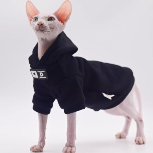 Chandail d'hiver de style street pour chats sans cheveux doux Sphynx Vêtements de chat
