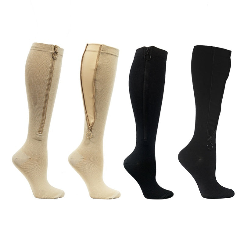 Chaussettes de calf à compression zippée de plus grande taille