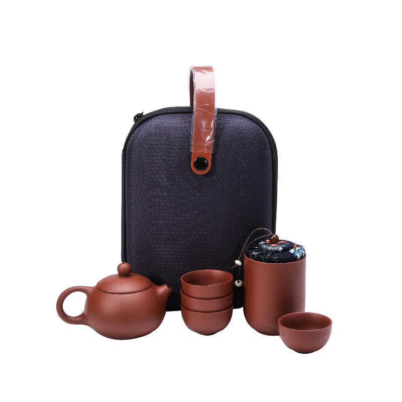 Ensemble de thé de voyage en céramique portable avec théière en céramique Yixing