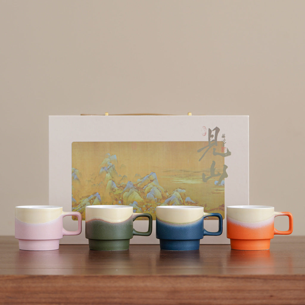 Set de boîte-cadeau de tasse à café en céramique