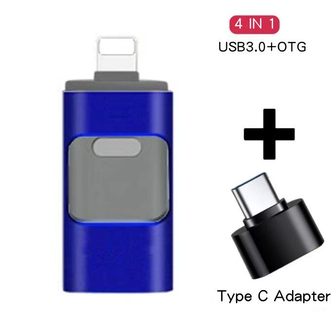Multifonctionnel téléphone mobile U-disque adapté pour téléphone mobile quatre-en-un métal