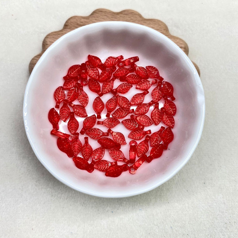 Tiny Translucent Acrylic Leaf Charms