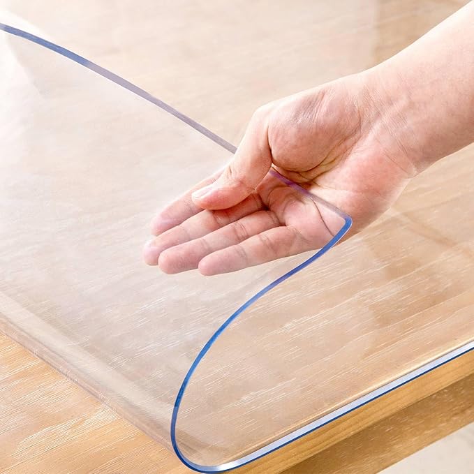 Couverture de table 1,5 Mm épais PVC transparent tapis protecteur de bureau étanche et facile de nettoyage