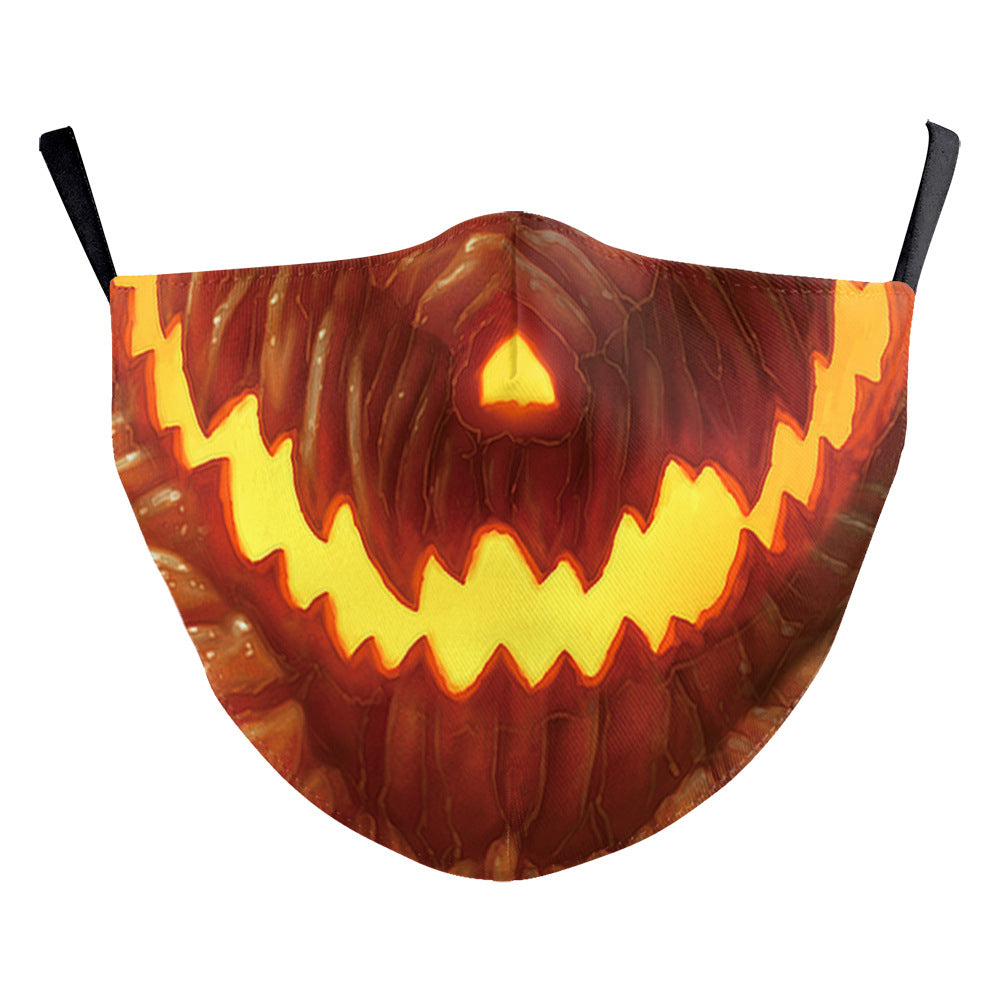 Halloween impression numérique drôle Horreur visage double couche masque de poussière
