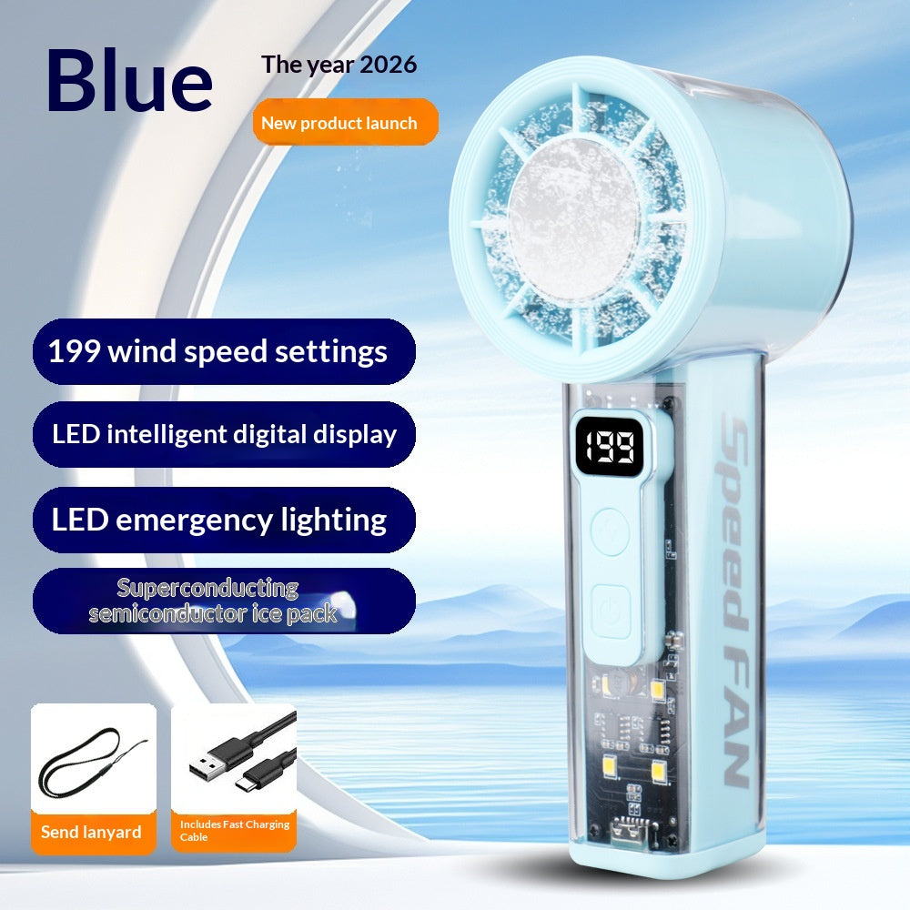 Mini ventilateur portatif haute vitesse avec affichage numérique de refroidissement à glace portable pour l'extérieur et des