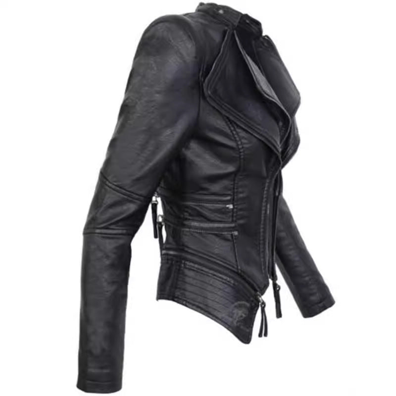 Veste de patchwork en cuir PU