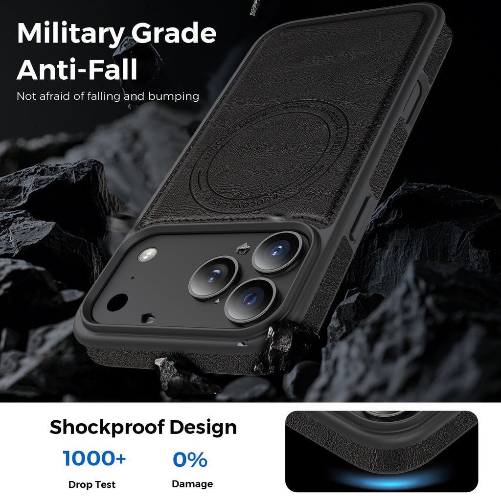 Magnetic Leather Card Holder compatible with 17 Pro Max
