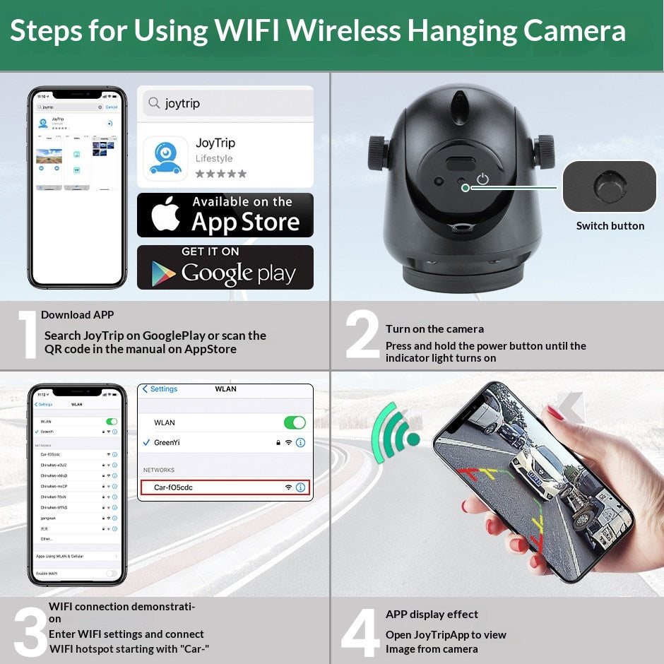 WiFi infrarouge vision nocturne sans fil caméra de vision arrière