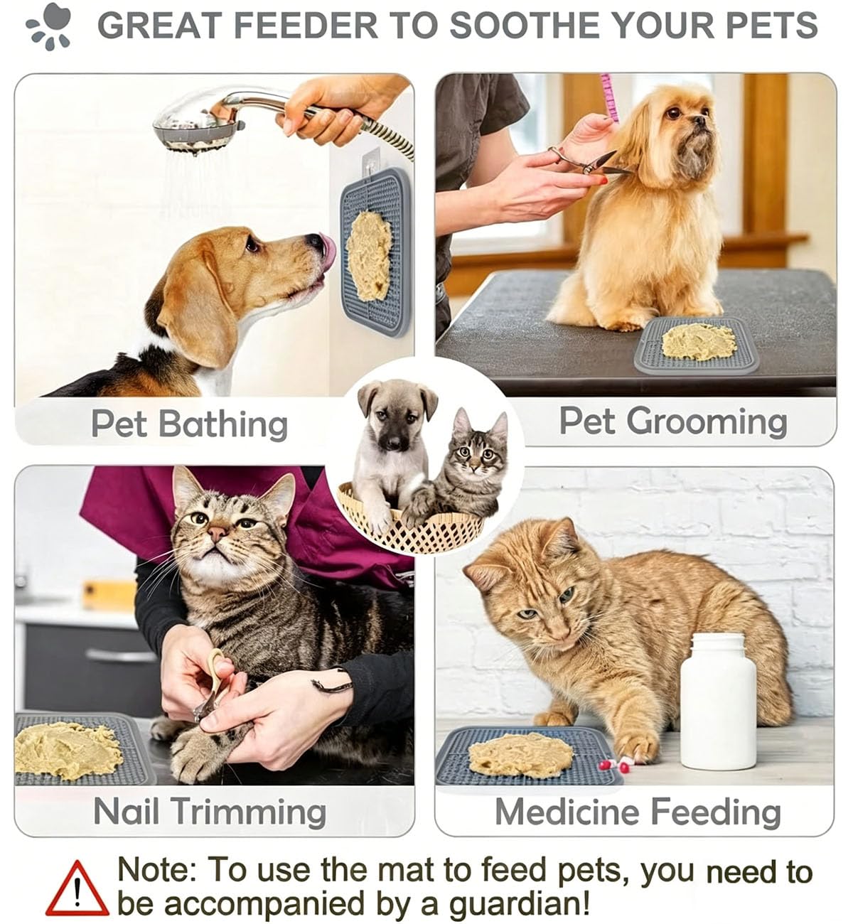 Tapis pour chiens et chats avec coupes d'aspiration