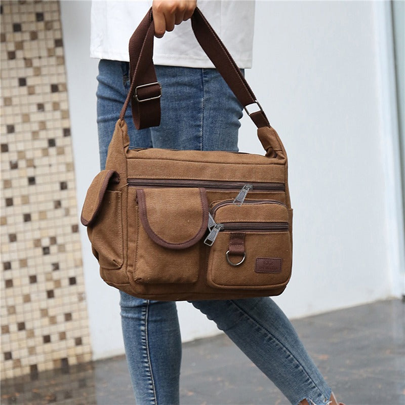 Sac en toile simple Sac à épaule pour corps croisés de grande capacité