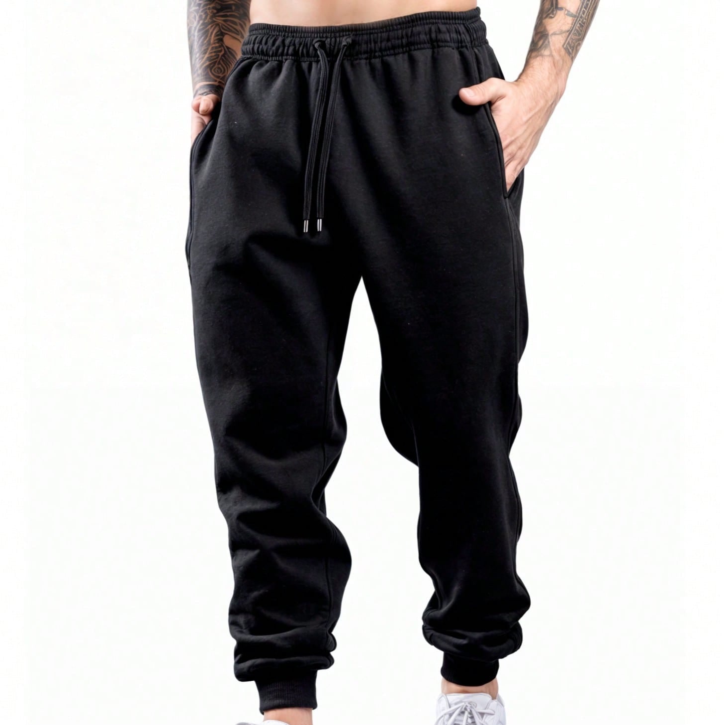 Pantalons de cordons de serrage polyvalents et élégants pour hommes