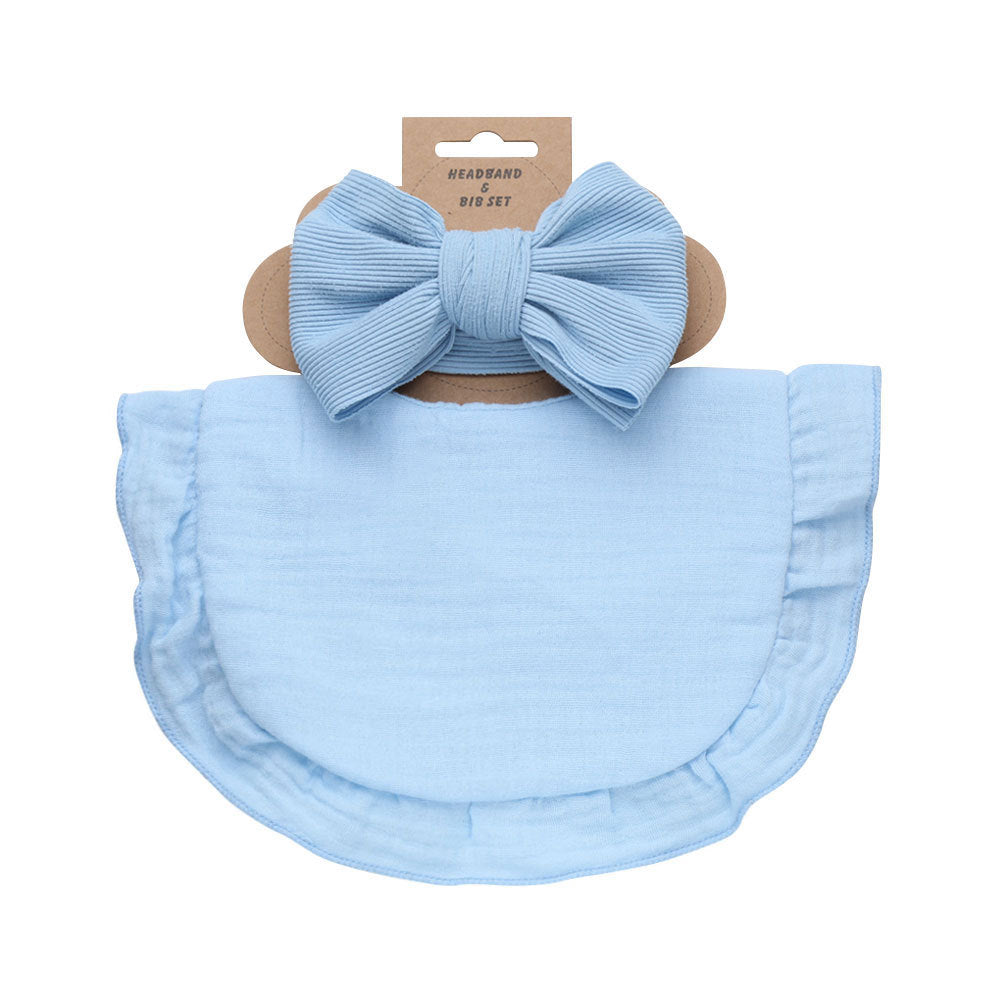 Pure Color Ruffles Serviette Salive pour Enfants